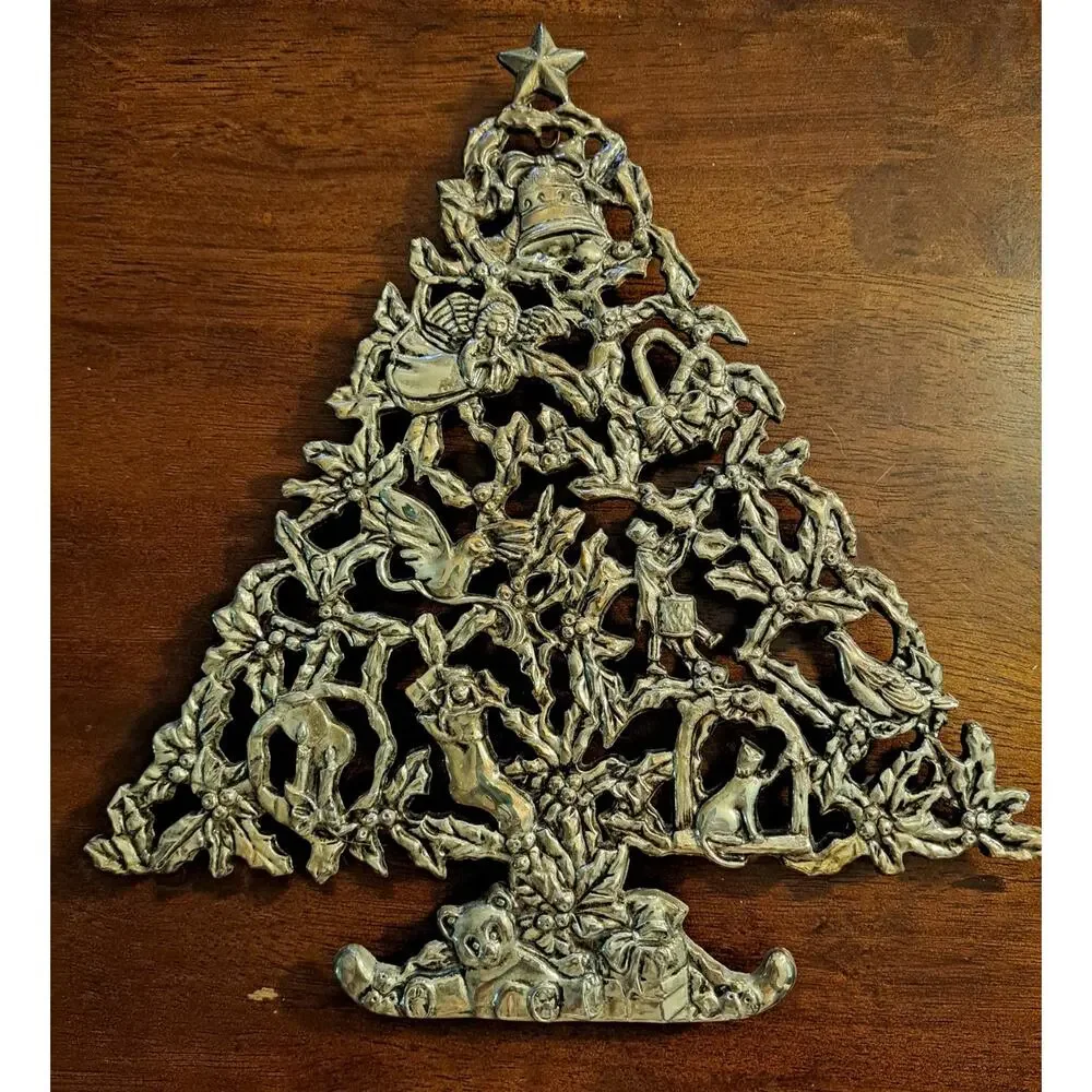 Christmas Tree Hanging Trivet Metal Holiday Decor